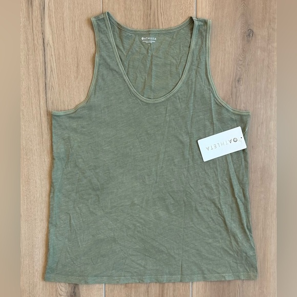 NWT Athleta Organic Daily Tank in Herb Olive Size L - Picture 2 of 4